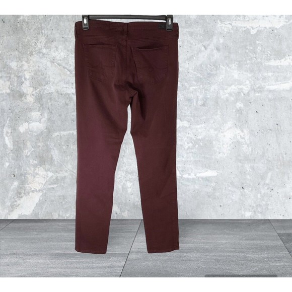 AG Adriano Goldschmied 29R Women's Maroon The Prima Mid Rise Skinny Made In USA - Picture 2 of 9